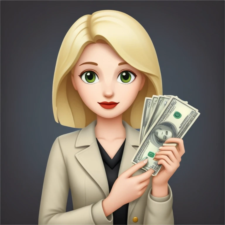 lady holding cash emoji