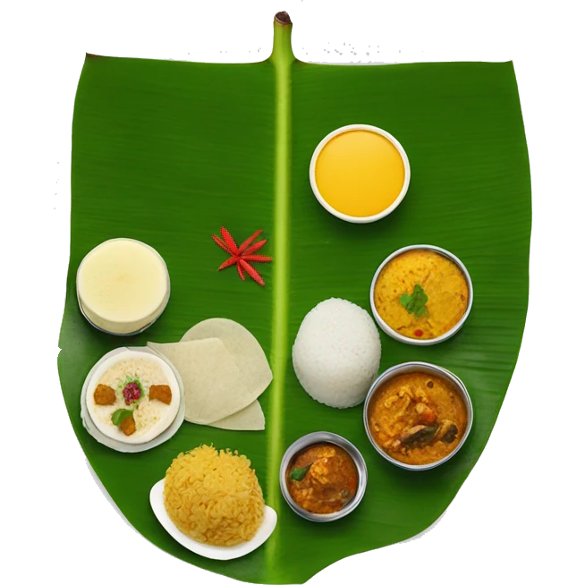 south indian banana leaf meal like onam sadhya emoji