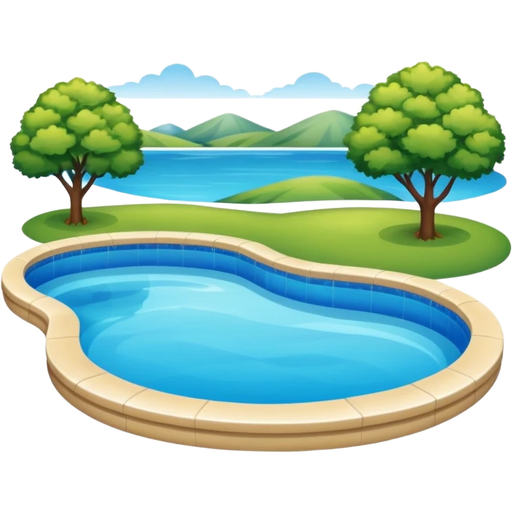 piscina con paisaje  emoji