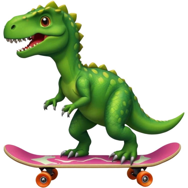 Dinosaur on a skateboard emoji