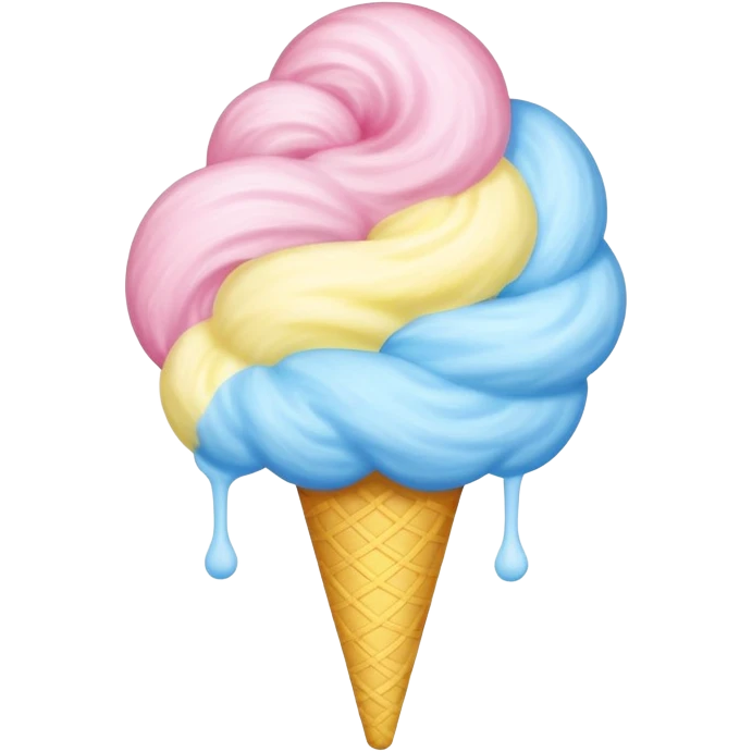 Pink, blue, and yellow swirled into cotton candy emoji