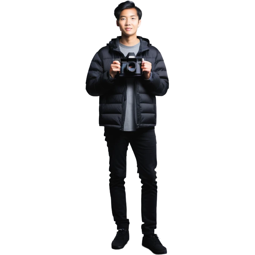 photographer in a studio with camera and softbox lights emoji