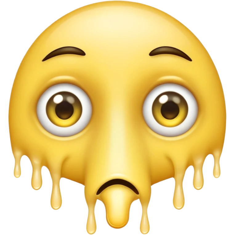 2 round eyes connecting to a long nose bal nose that is dripping yellow snot emoji