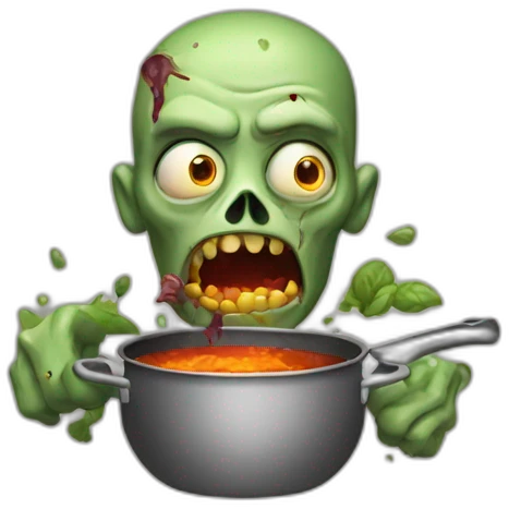 a zombie with a cooking pot emoji