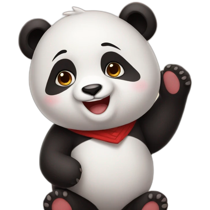 Panda rojo agradeciendo  emoji