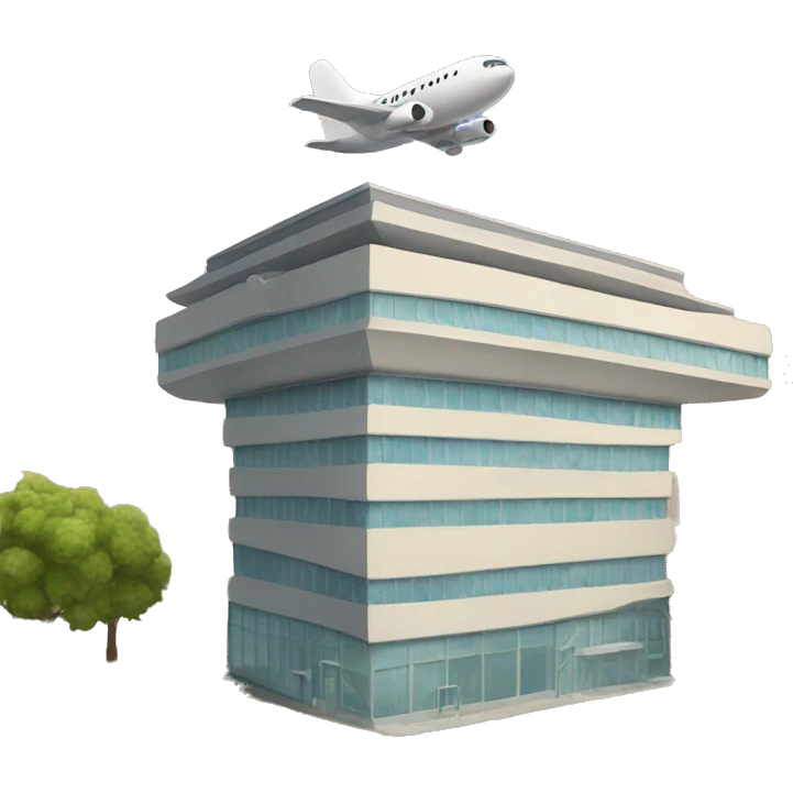 Building with a plane emoji