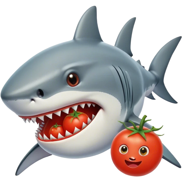Shark eat tomato emoji