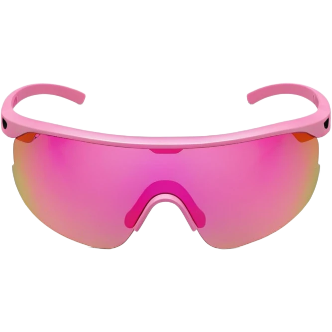 sporty pink shield visor sunglasses with minimalist frame, athletic design, oversized one-piece lens emoji