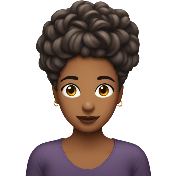 Crea un emoji de una chica con pecas de cabello moreno y medio ondulado mordiéndose el labio emoji