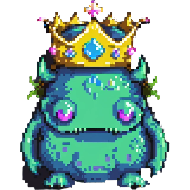 slime monster with a crown emoji
