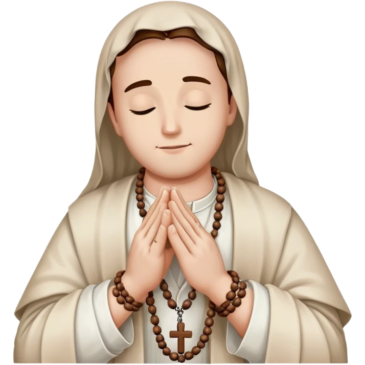 Praying hands holding a rosary emoji