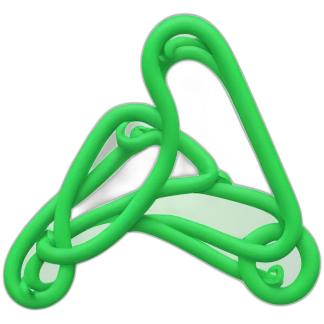 A connecting green line that forms a squiggle emoji