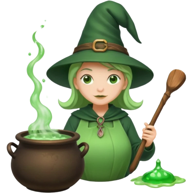 green witch cooking potion emoji