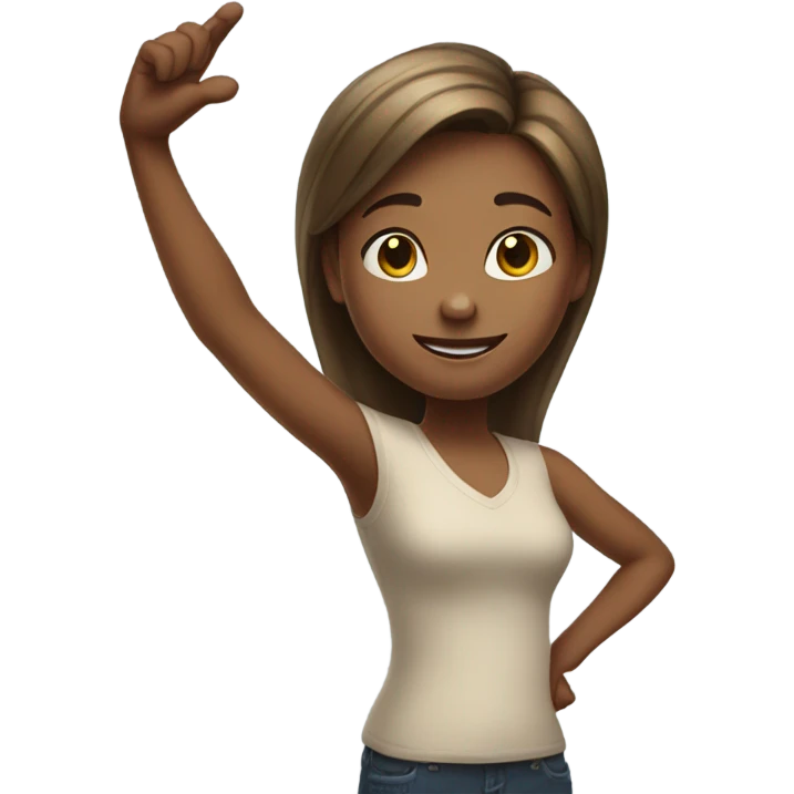 Girl raising one arm emoji