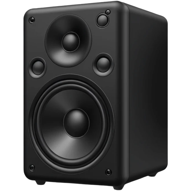 одна басс колонка с саббуфером, с видом в 3 четверти, очень простенькая emoji