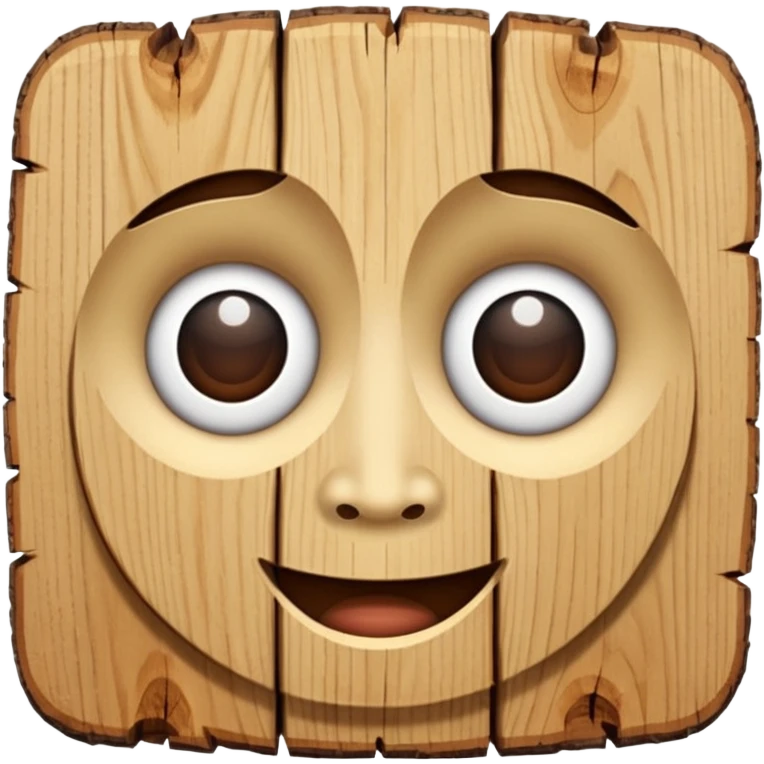 uma madeira com cara de emoji