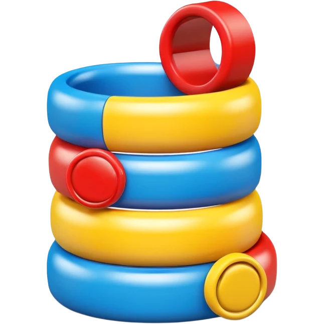 Stacking rings kid toys in bright colors emoji