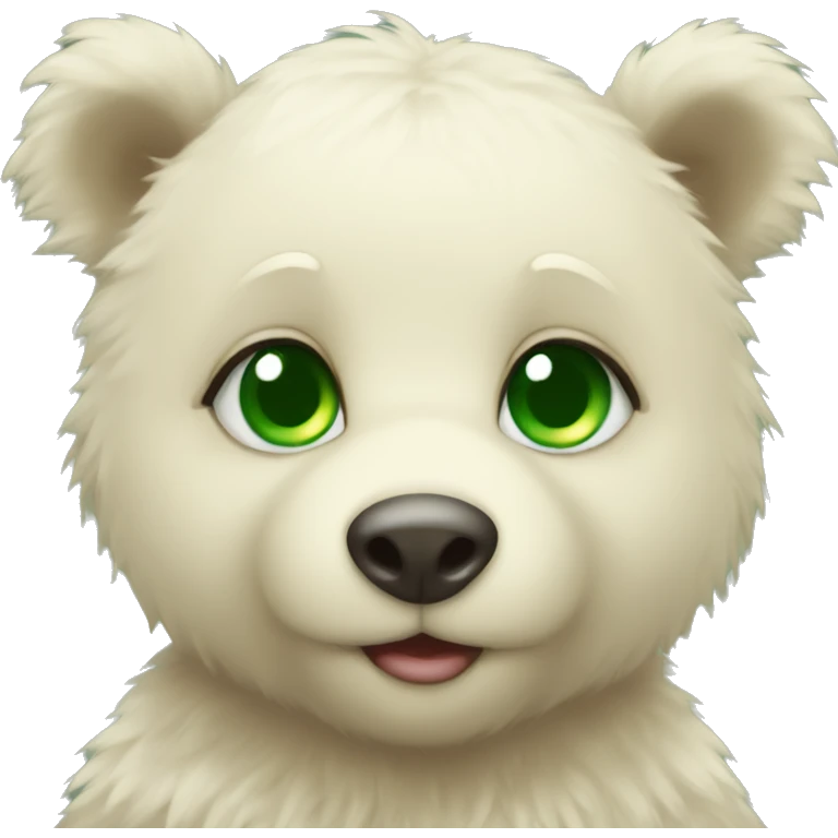Baby bear green eyes Christmas  emoji