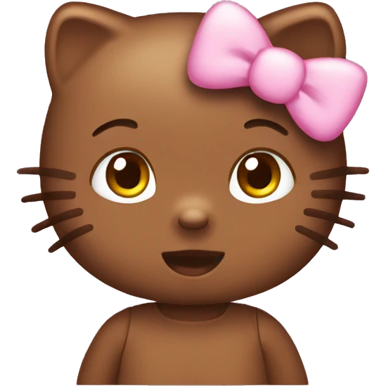 Brown hello kitty cute emoji