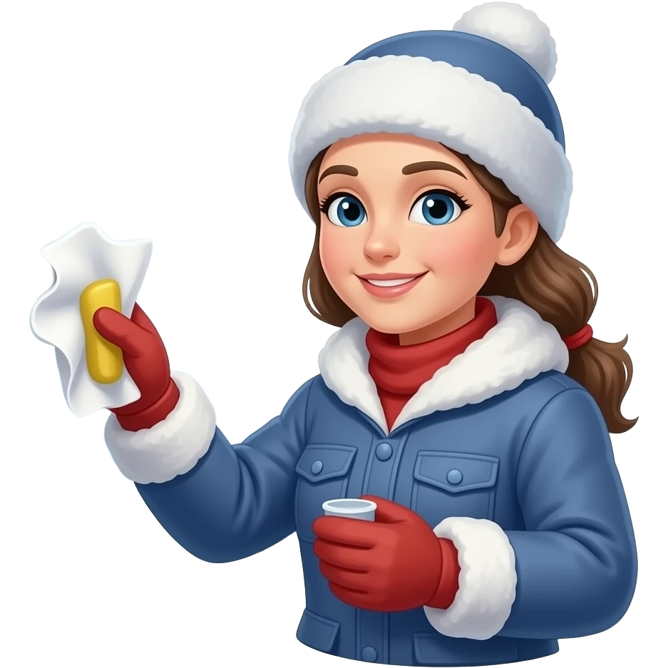 Snowshoe Woman cleaning windows emoji