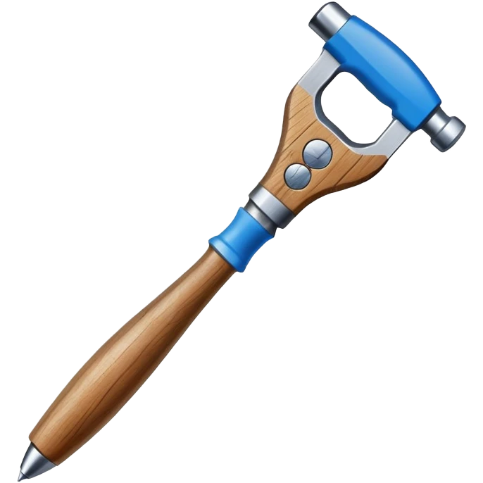 awl with blue handless emoji