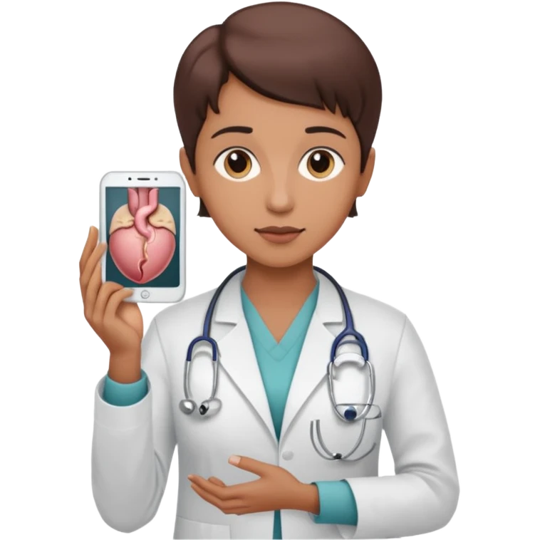  androgynous  medium skin toneradiologist holding an image of the uterus emoji