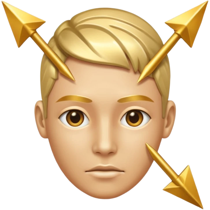 Create an emoji that shows a human head with two diverging arrows representing a choice. emoji