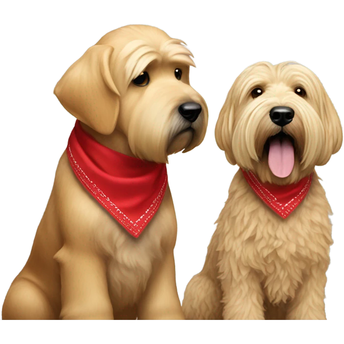 President Donald trump and wheaten terrier wearing a red bandana emoji