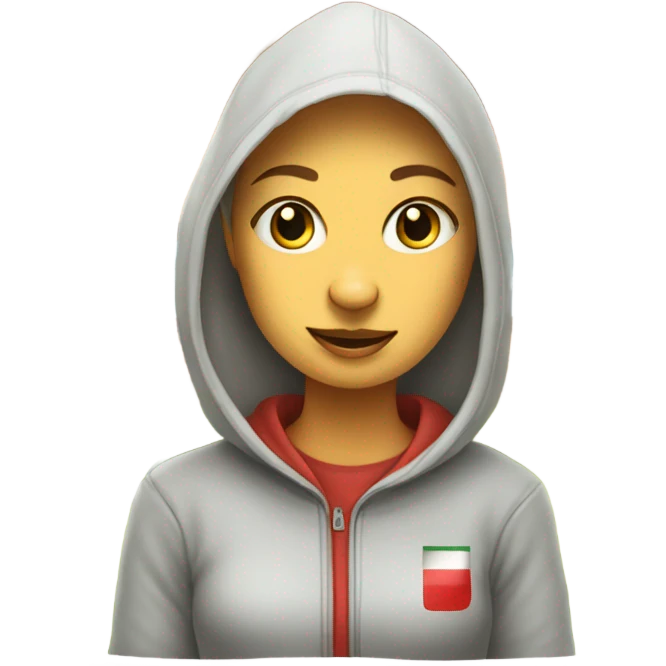 Hungarian villa American type wearing a hoodie female dog emoji