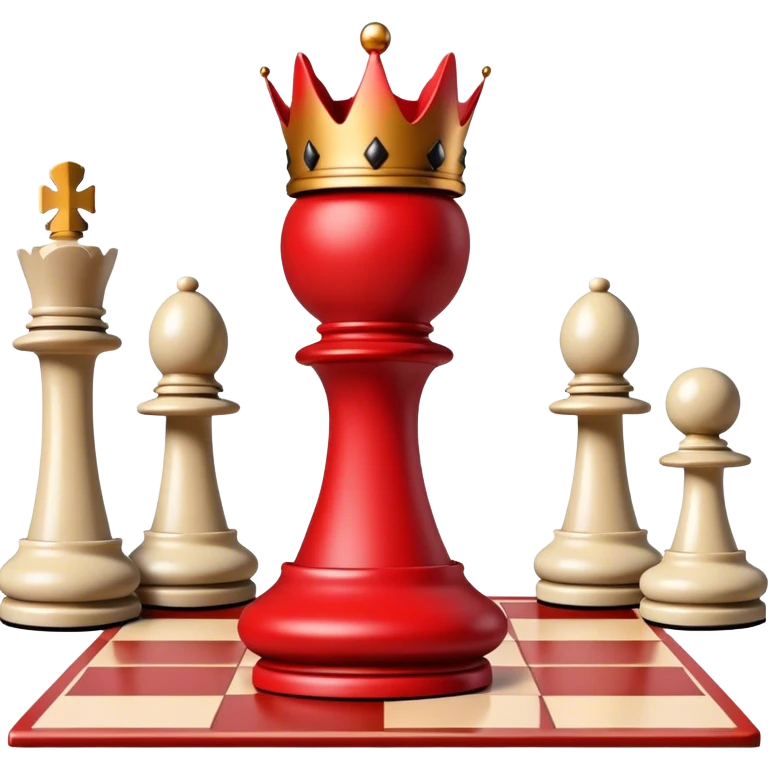 Red queen chess piece on chess square emoji