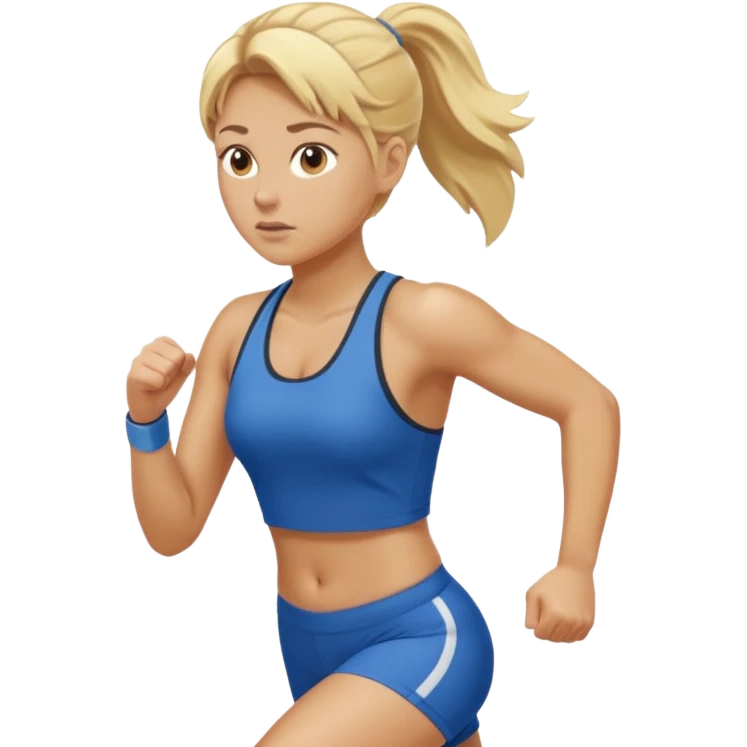 create a stocky female runner with blonde hair emoji