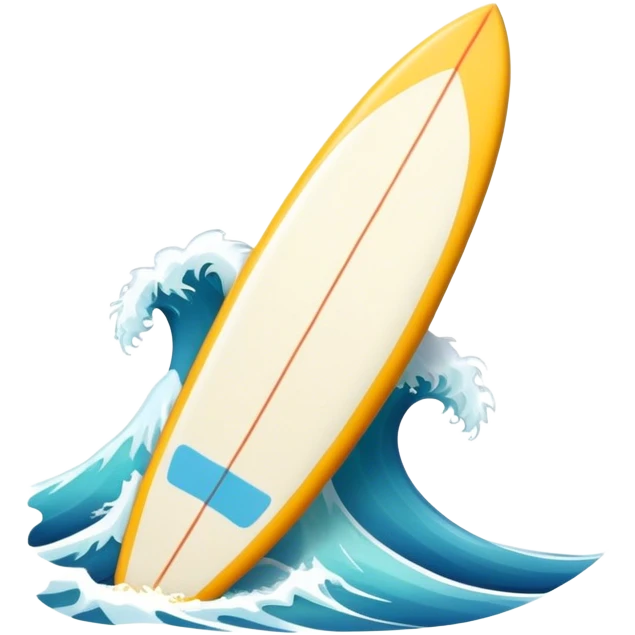 only a surfboard on a wave emoji