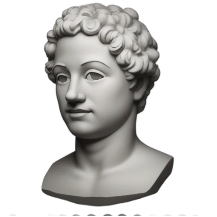 a monochrome postmark with an image of a bust from platon emoji