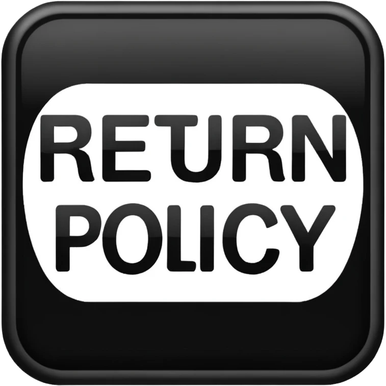 words "return policy" emoji