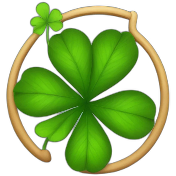 four-leaf trefoil in a horseshoe emoji