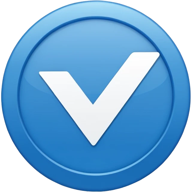 A check mark in a completely blue circle  emoji