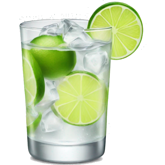 Vodka tonic with a lime emoji