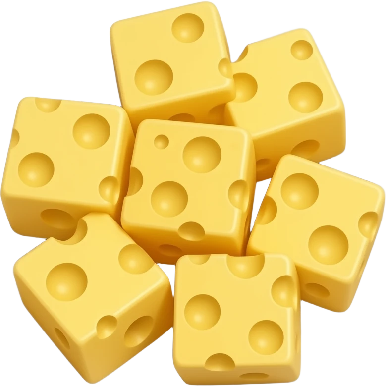 Swiss Cheese cubes on plate emoji
