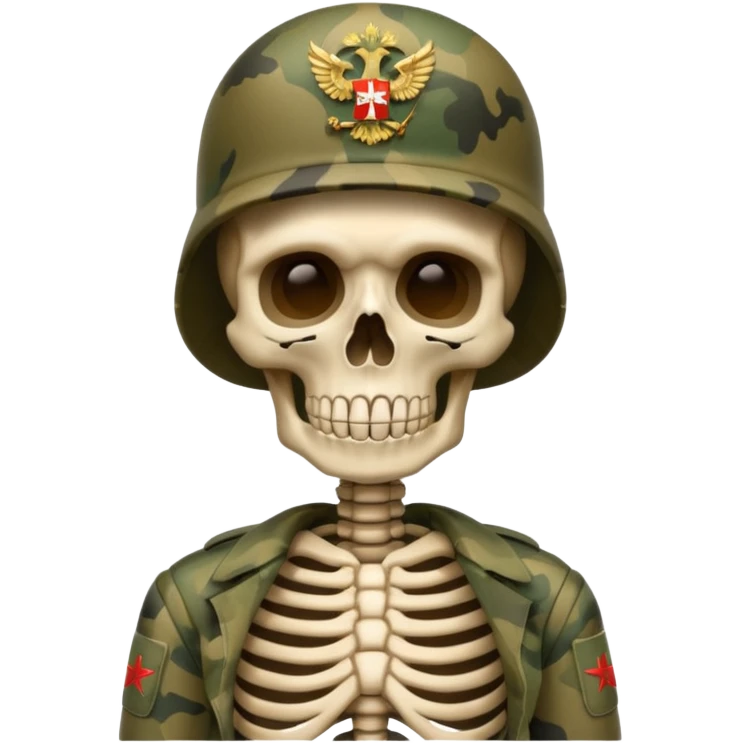 generate a realistic skeleton in Russian military camouflage emoji