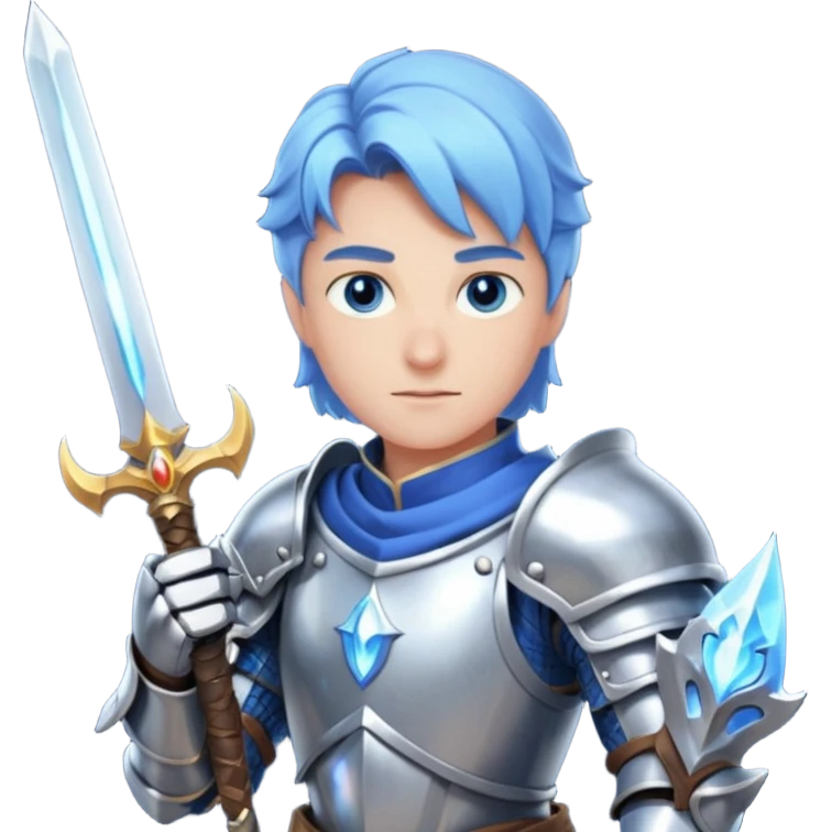 Battle mage: a knight in armor wielding both sword and magic emoji