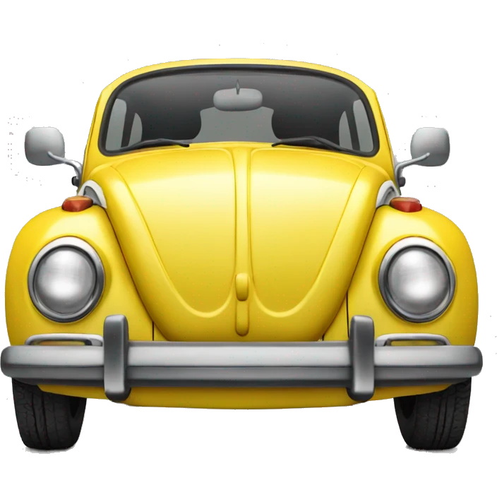 Yellow VW beetle from the front  emoji