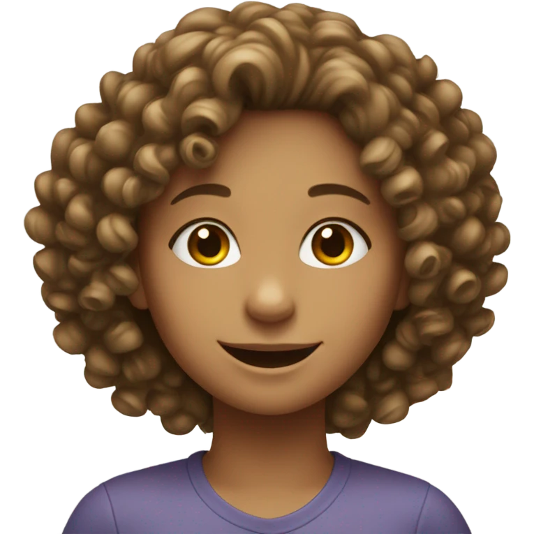 smiling girl with curly hair emoji