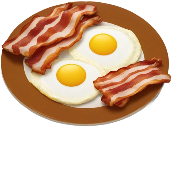 bacon and eggs on plate emoji
