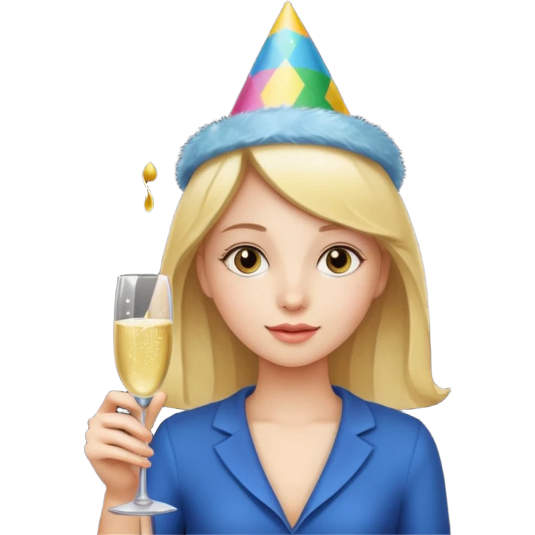 girl with Champagne bottle emoji