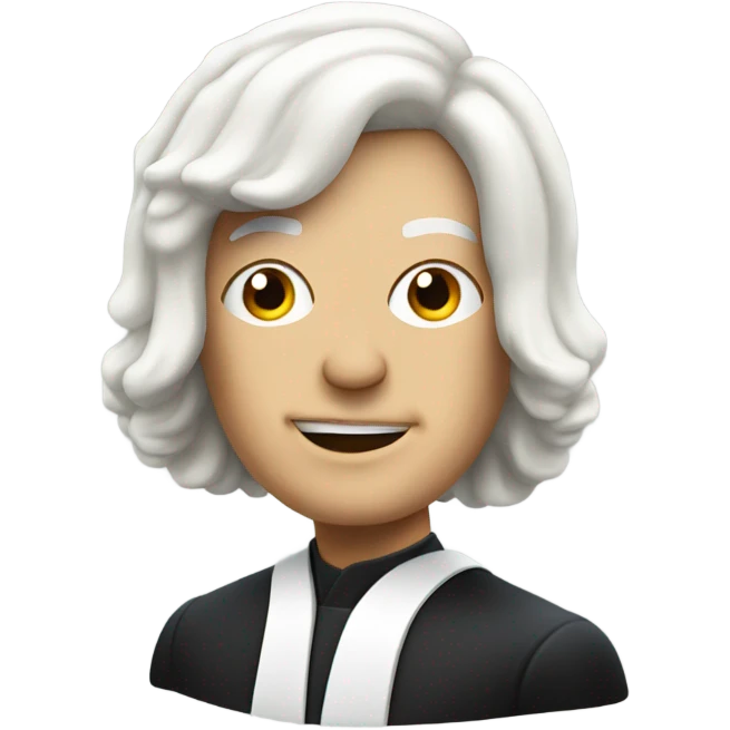 white UK judge with wig at an angle emoji