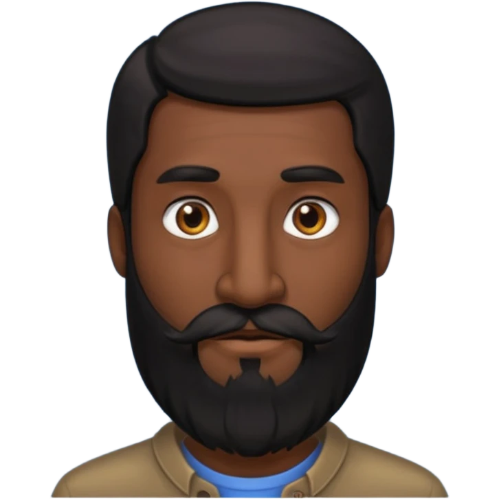 dark skin, long nose, black hair, long black beard, man emoji
