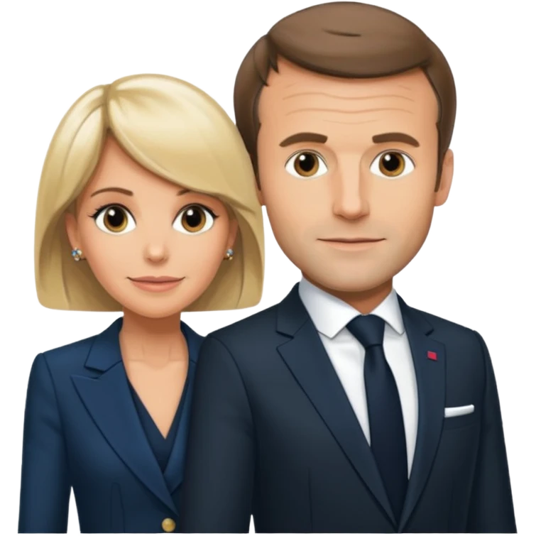 Emmanuel Macron  et Brigitte Macron  emoji