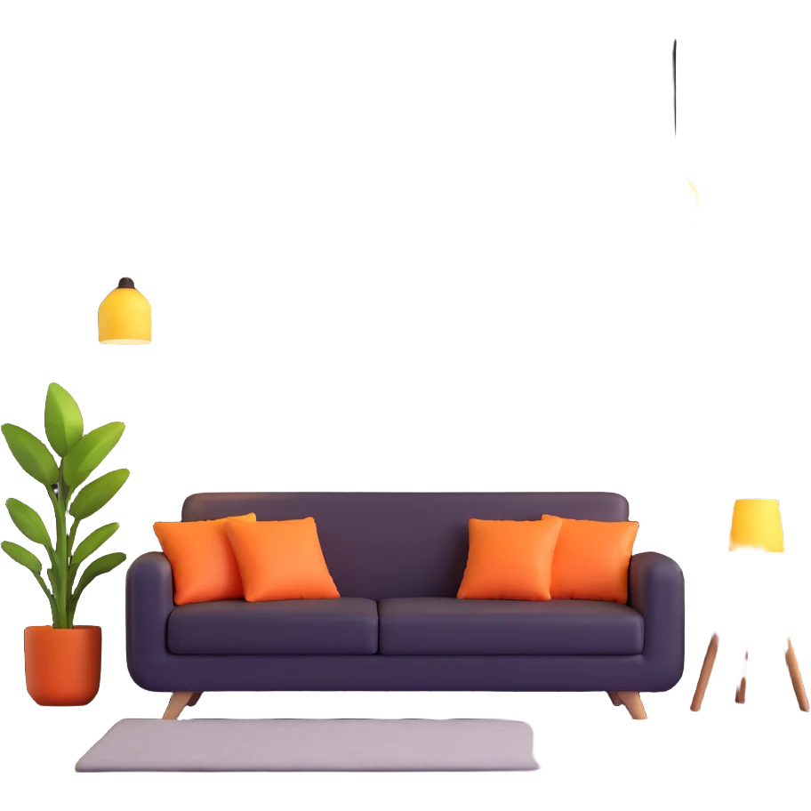 relaxing chill zone with comfy sofa and mood lighting emoji