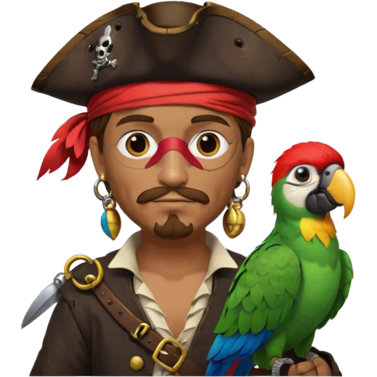 pirate and parrot emoji