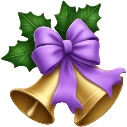 Christmas bells lilac bow emoji
